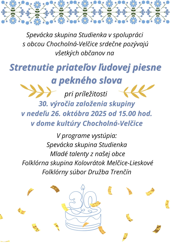 Spevácka skupina Studienka - 30. výročie